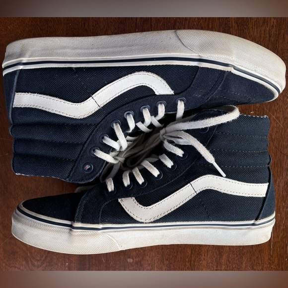 Van’s Sk8-Hi Shoes - Navy plaid - Men’s 8.5/ Women’s 10 - Picture 2 of 9